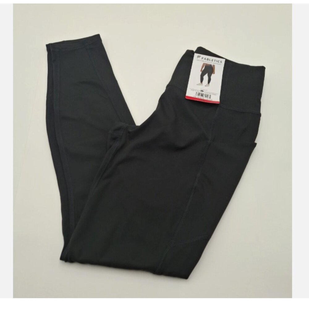 Fabletics Pureluxe Oasis High Waisted Tight Leggings Side Pockets Black Size M - Picture 4 of 4